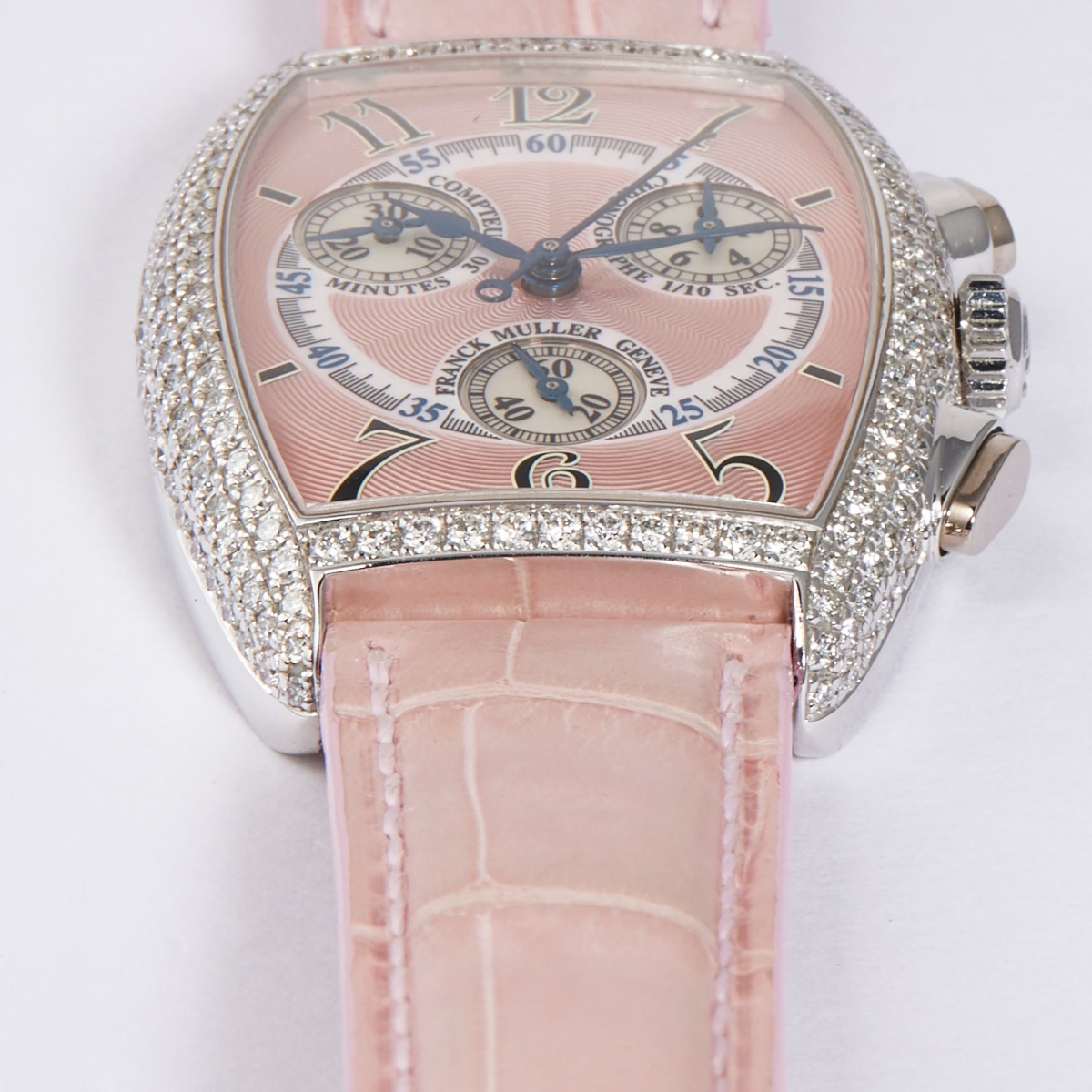 Franck Muller Cintree Curvex Chronograph Stainless Steel Diamond Pink Dial