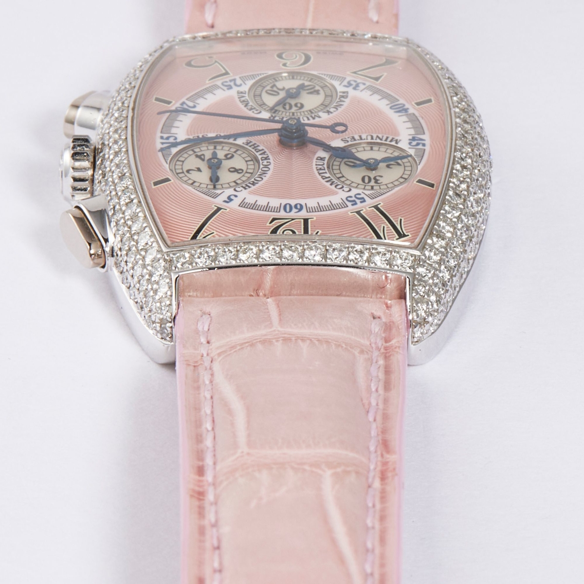 Franck Muller Cintree Curvex Chronograph Stainless Steel Diamond Pink Dial