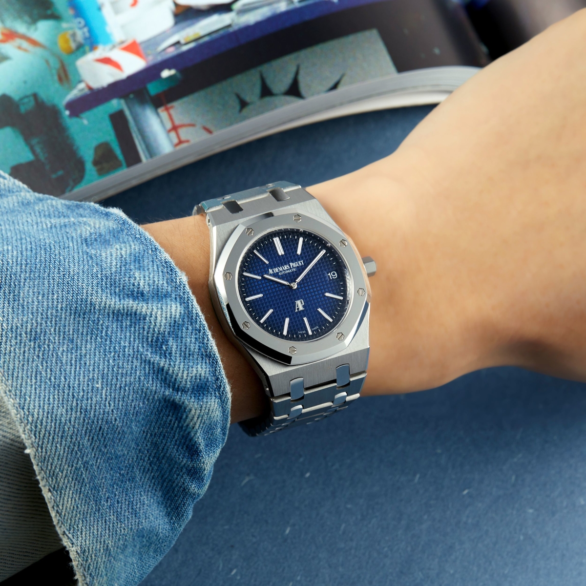 Royal Oak "Jumbo" Extra Thin Platinum & Titanium Blue Dial