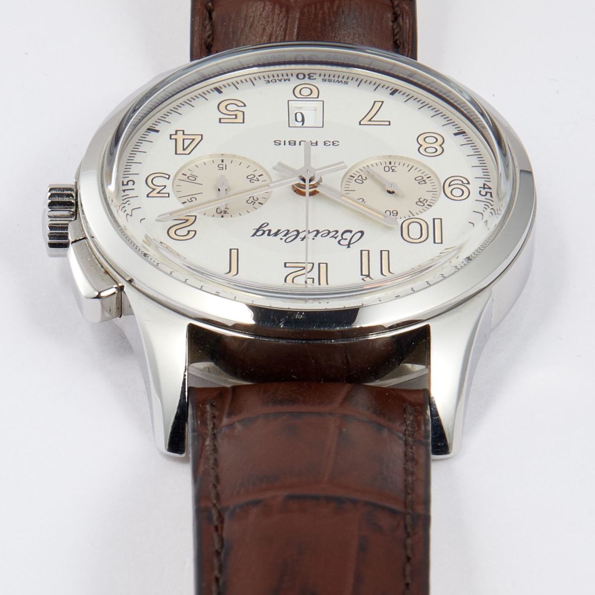 Transocean Chronograph 1915 Stainless Steel White Dial