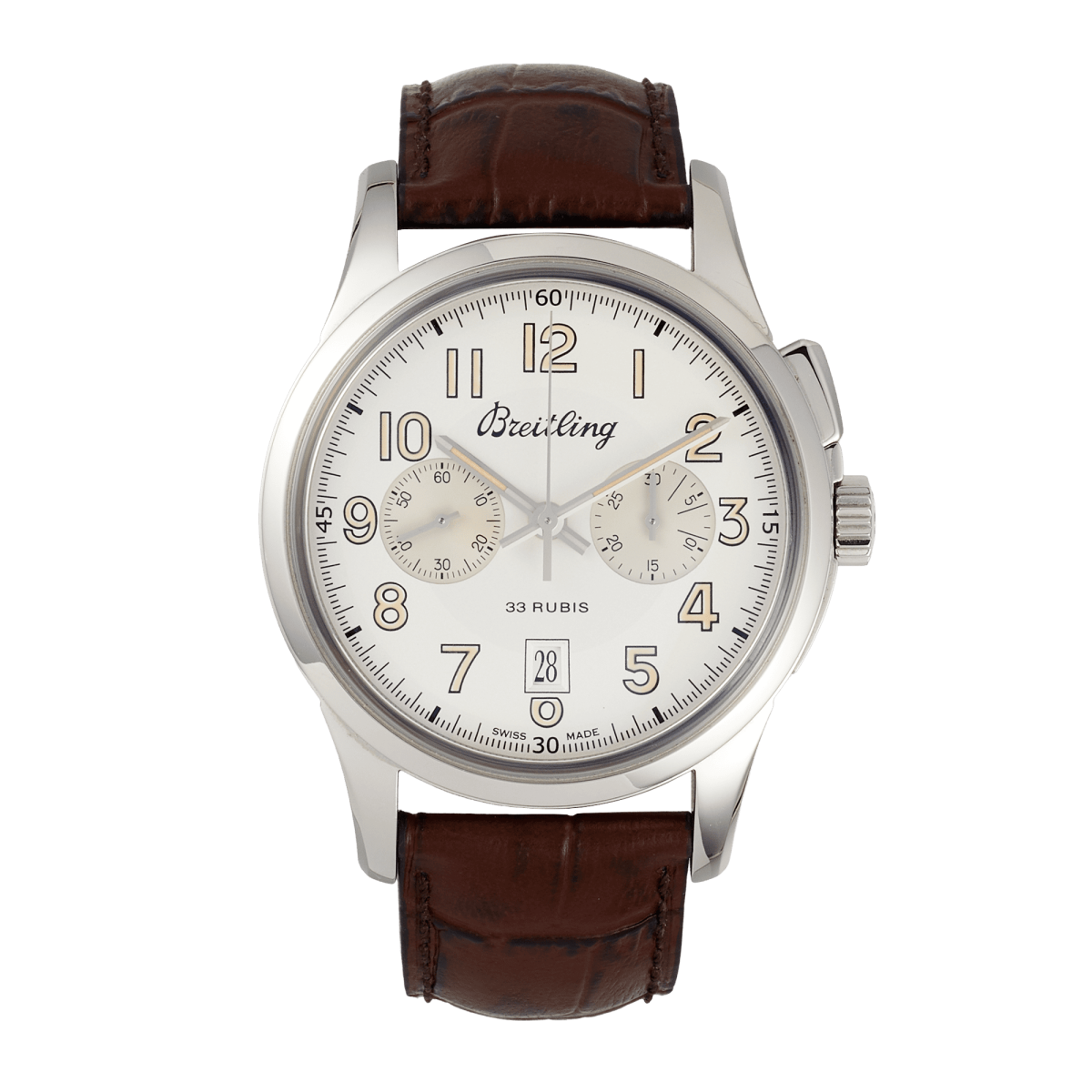 Transocean Chronograph 1915 Stainless Steel White Dial