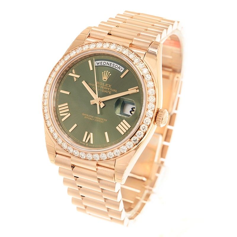 Day-date 40 Rose Gold Diamond Green Dial