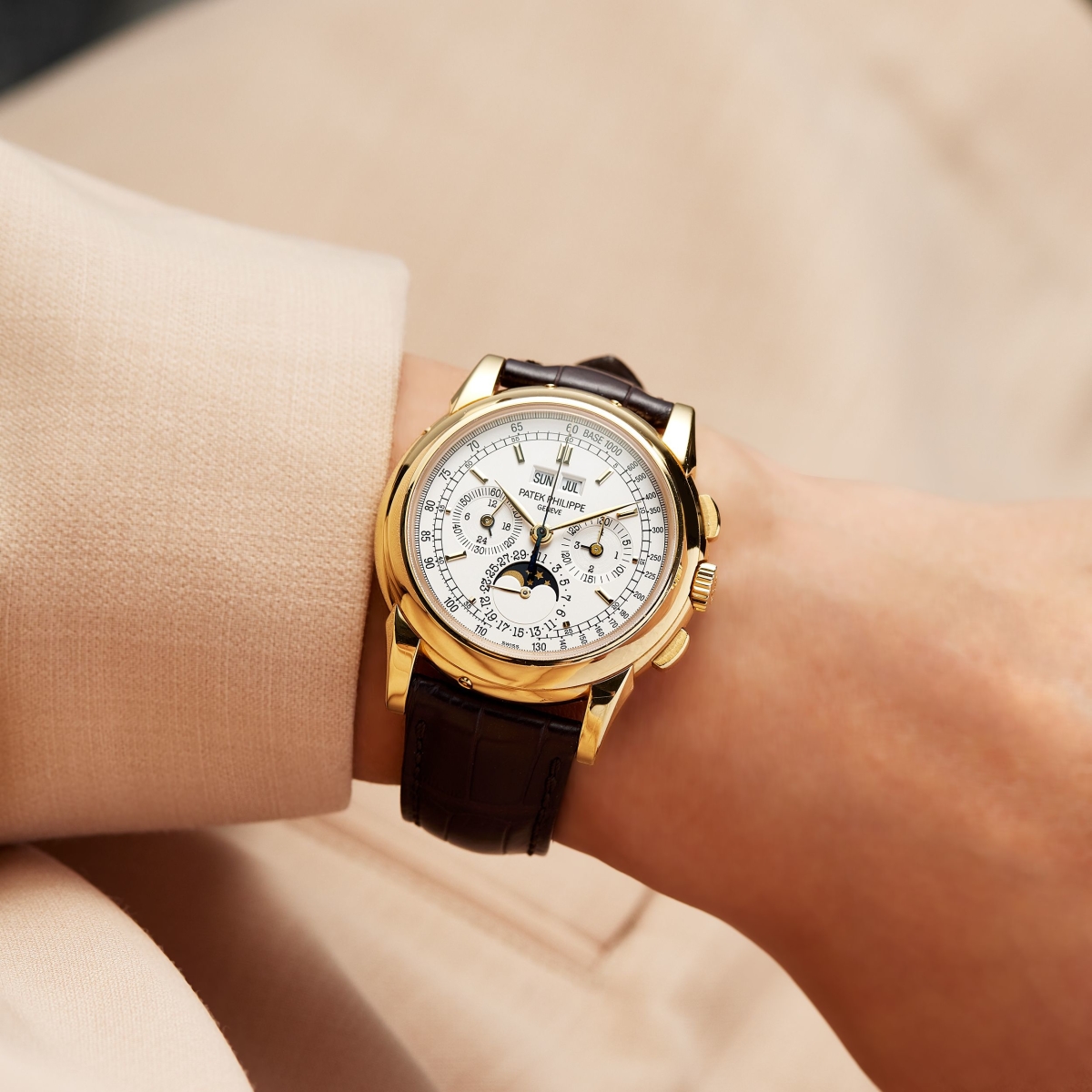 Grand Complications Perpetual Calendar Chronograph Yellow Gold White Dial