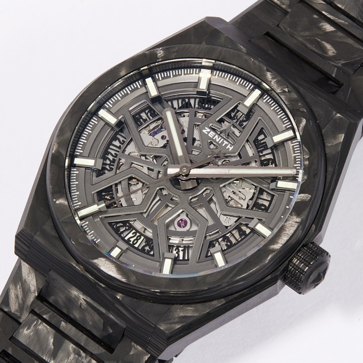 Defy Classic Carbon Skeleton Dial