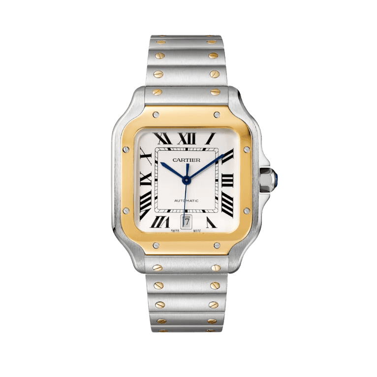 Santos de Cartier 39 Yellow Gold & Stainless Steel White Dial