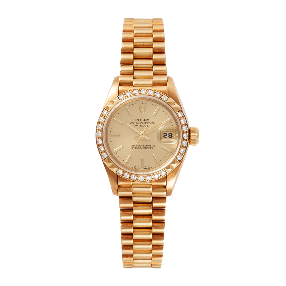 Datejust 26 Yellow Gold Diamond Champagne Dial