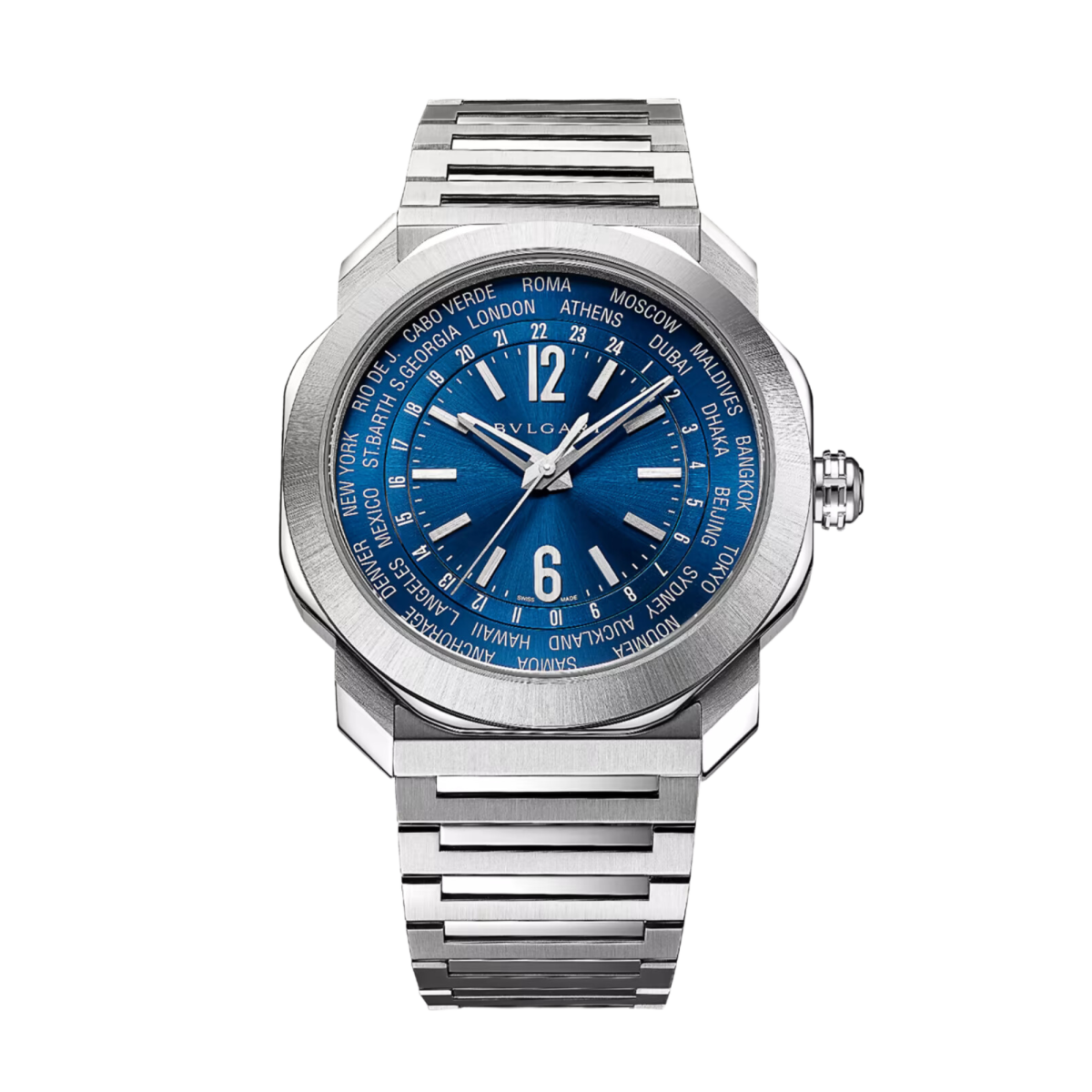 Octo Roma Stainless Steel Blue Dial
