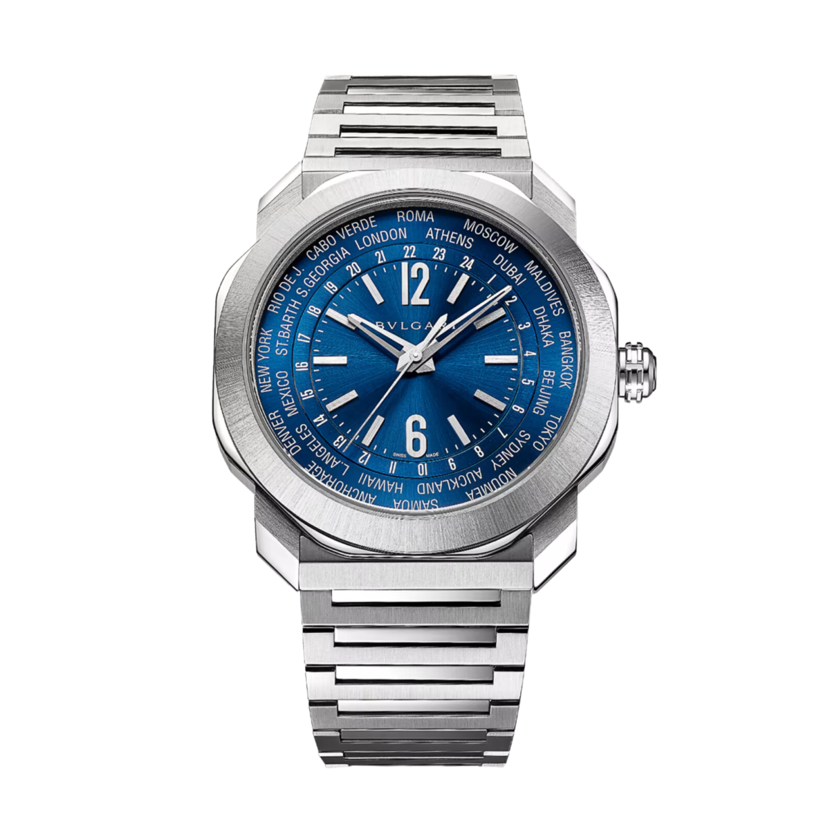 Octo Roma Stainless Steel Blue Dial