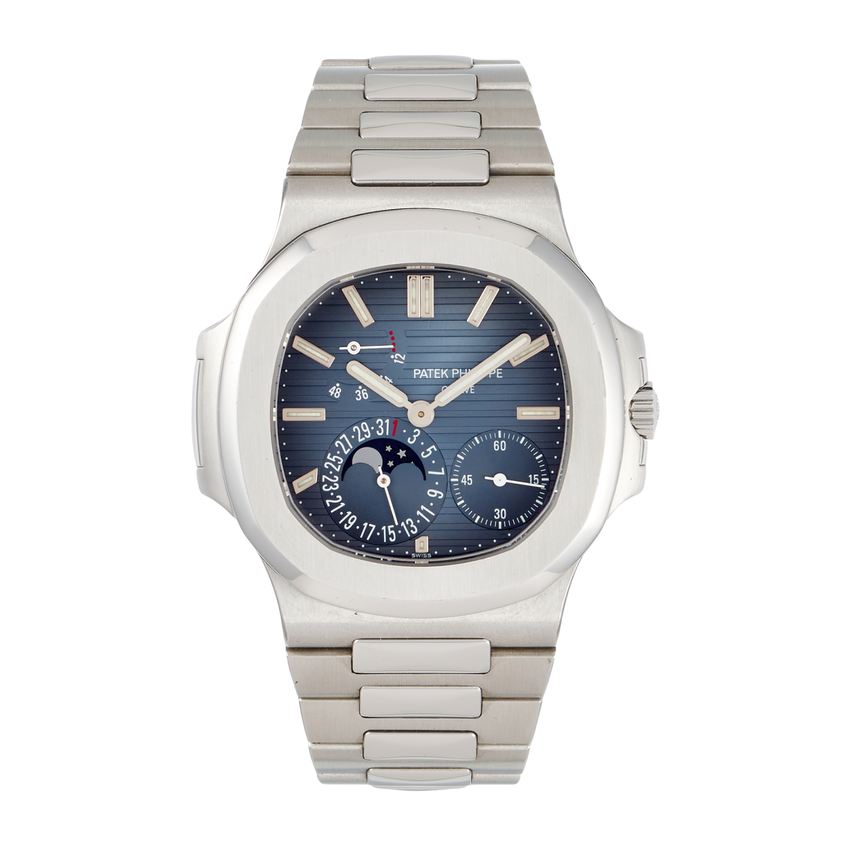 Patek Philippe Nautilus Moonphase Stainless Steel Blue Dial 5712/1A-001 ...