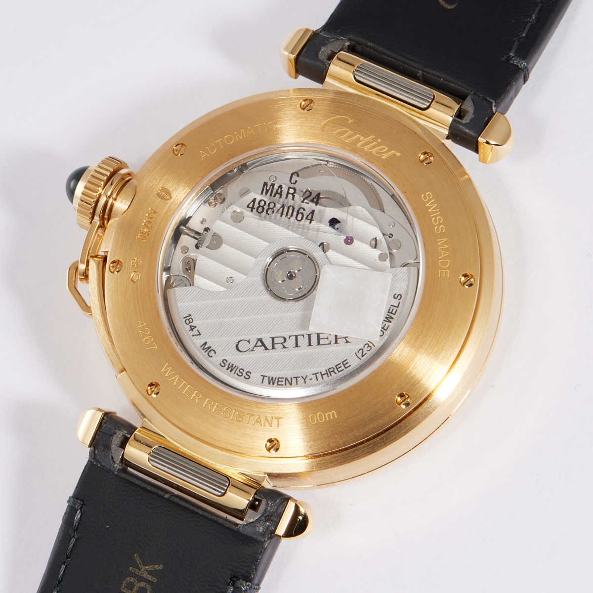 Pasha de Cartier 41 Yellow Gold White Dial