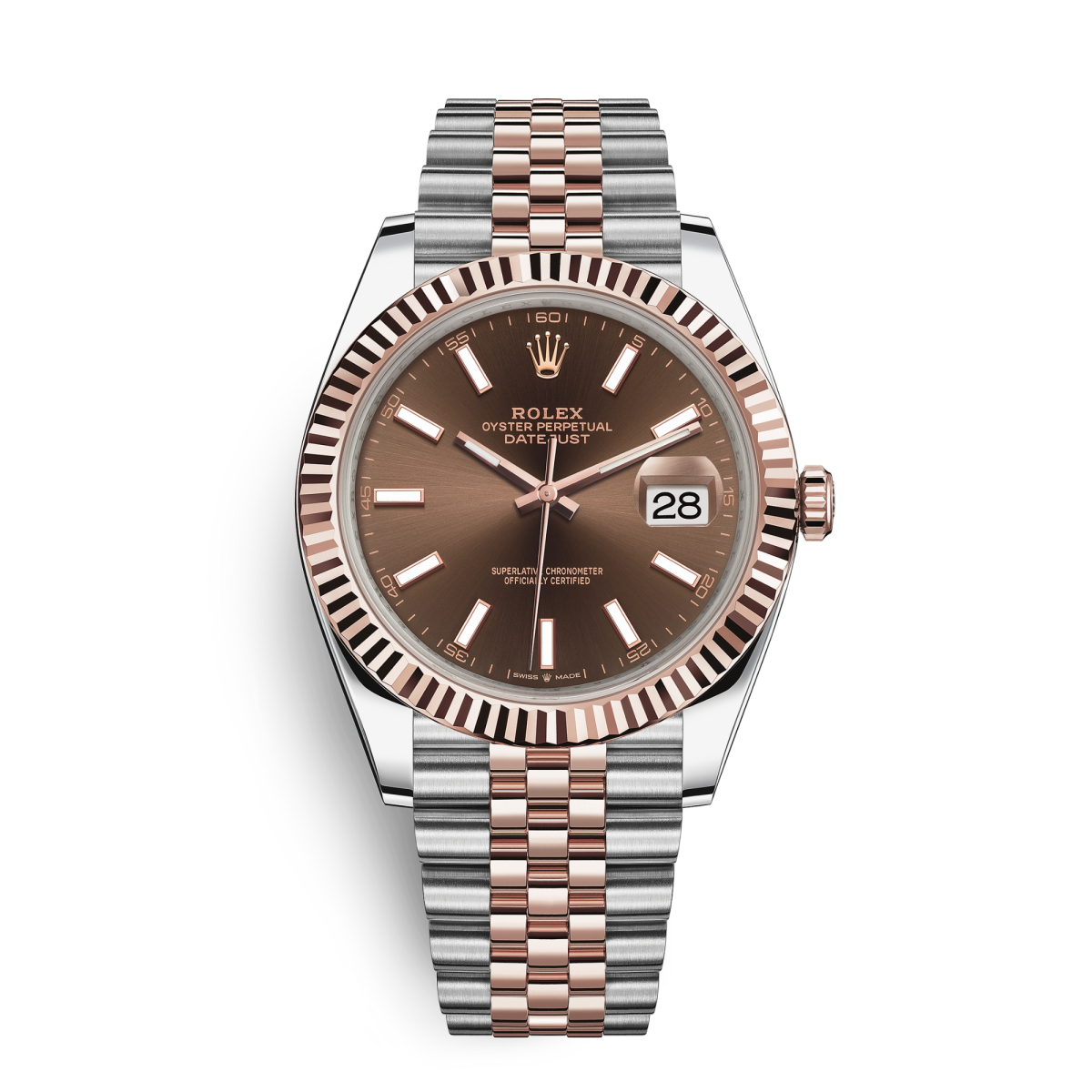 Datejust 41 Rose Gold & Stainless Steel Jubilee Brown Dial