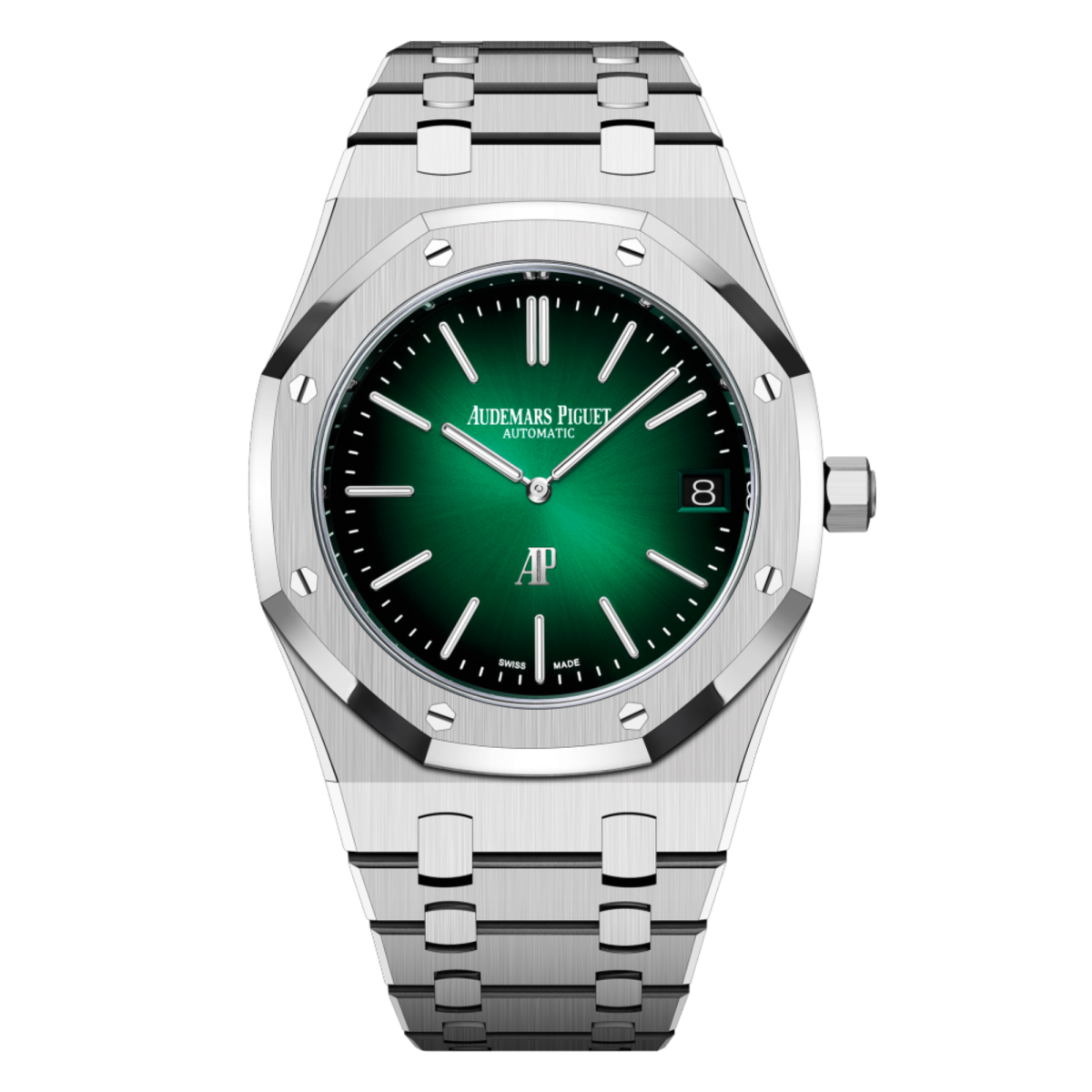 Royal Oak "Jumbo" Extra-Thin 50th Anniversary Platinum Smoked Green Dial