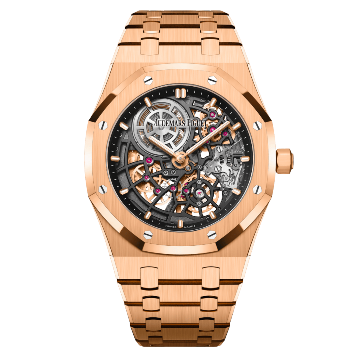 Royal Oak "Jumbo" Extra-Thin Openworked 50th Anniversary Rose Gold Skeleton Dial