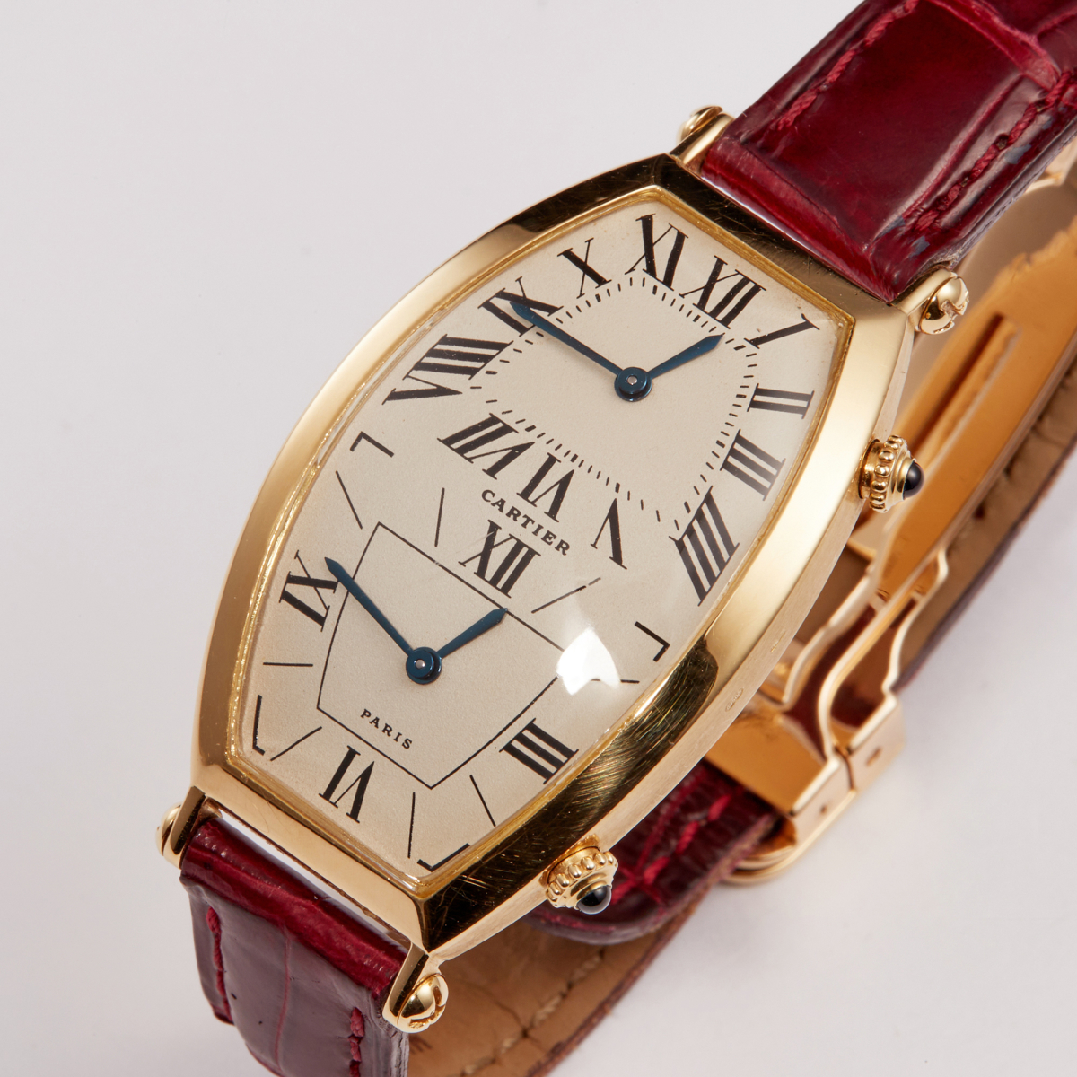 Tonneau Dual Time Yellow Gold White Dial