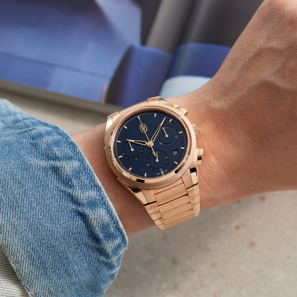 Tonda PF 42 Chronograph Rose Gold Blue Dial