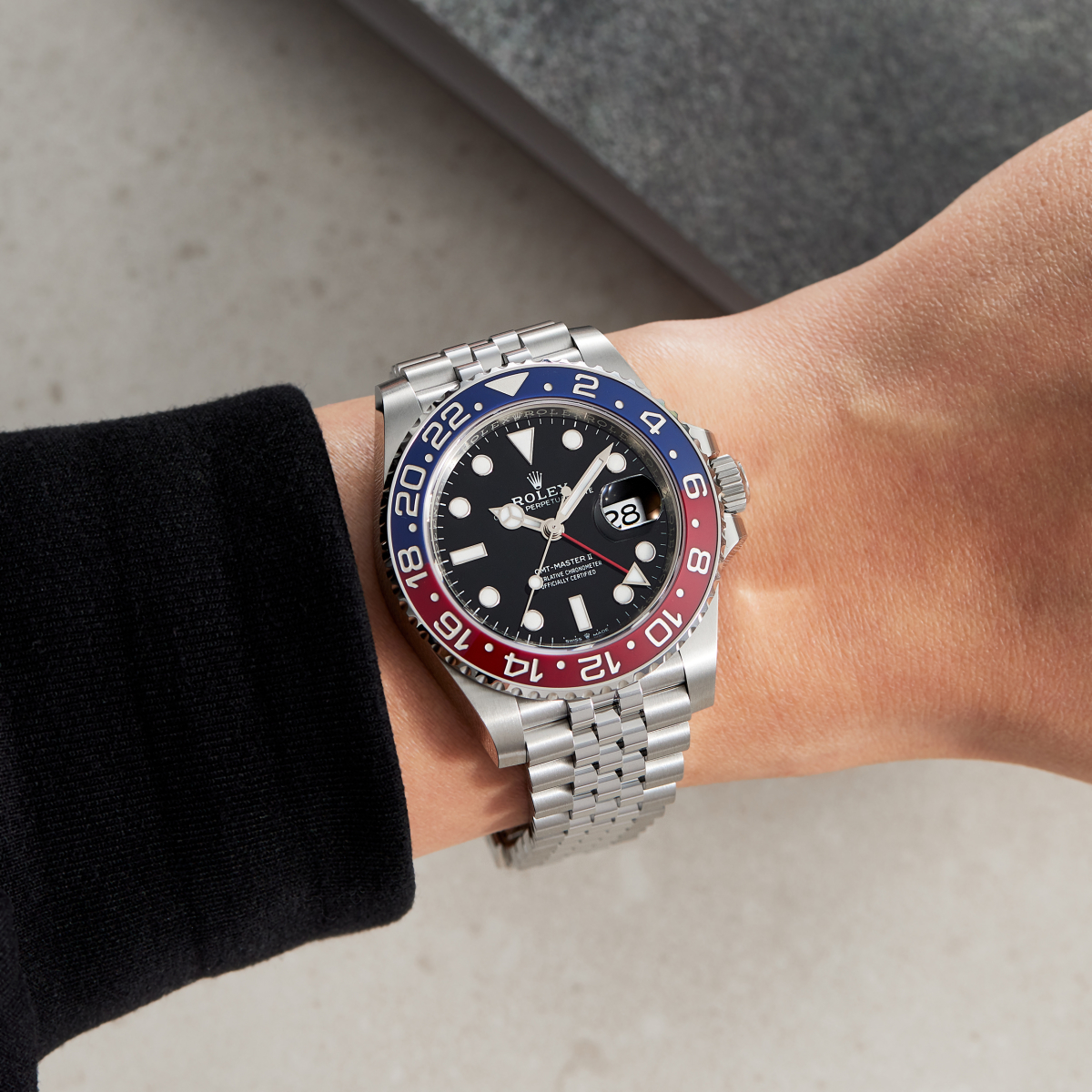 GMT-Master II Stainless Steel Jubilee Black Dial "Pepsi"