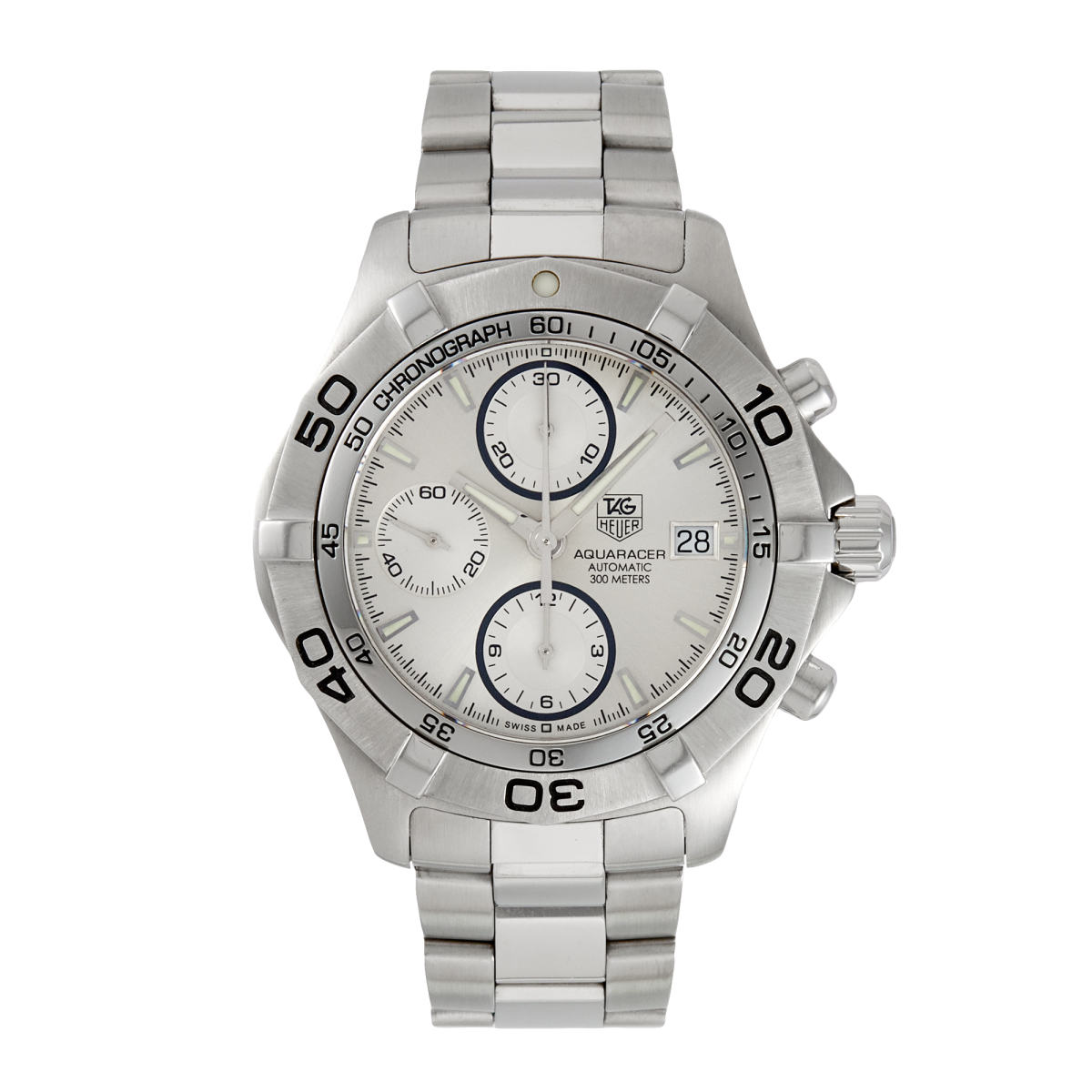 Aquaracer 41 Chronograph Stainless Steel White Dial