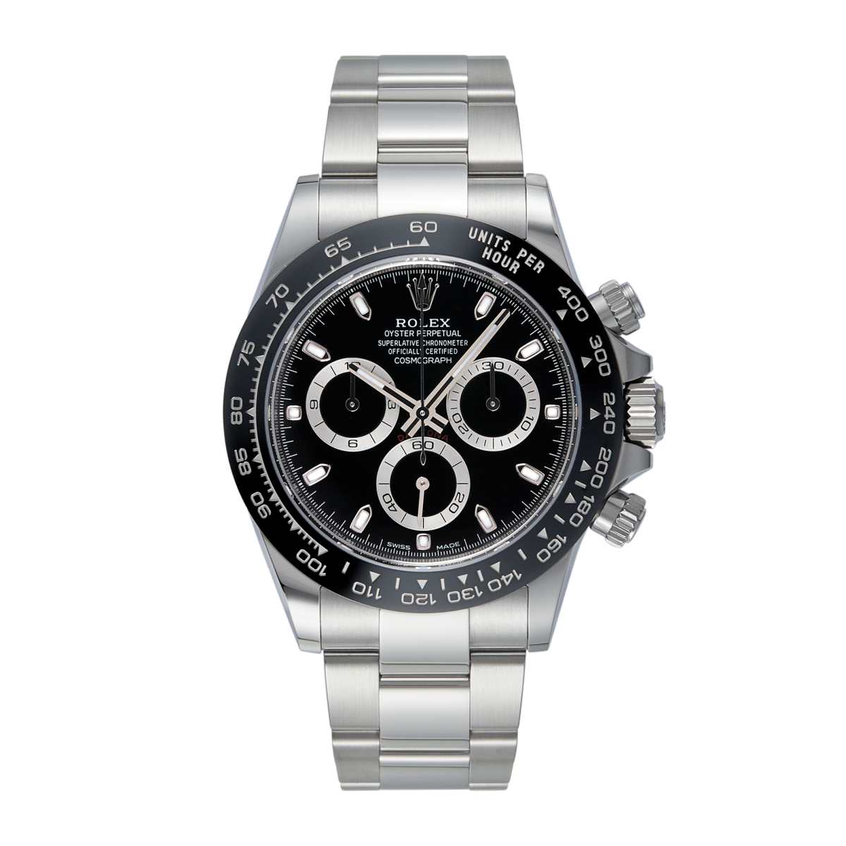 Daytona Stainless Steel Black Dial