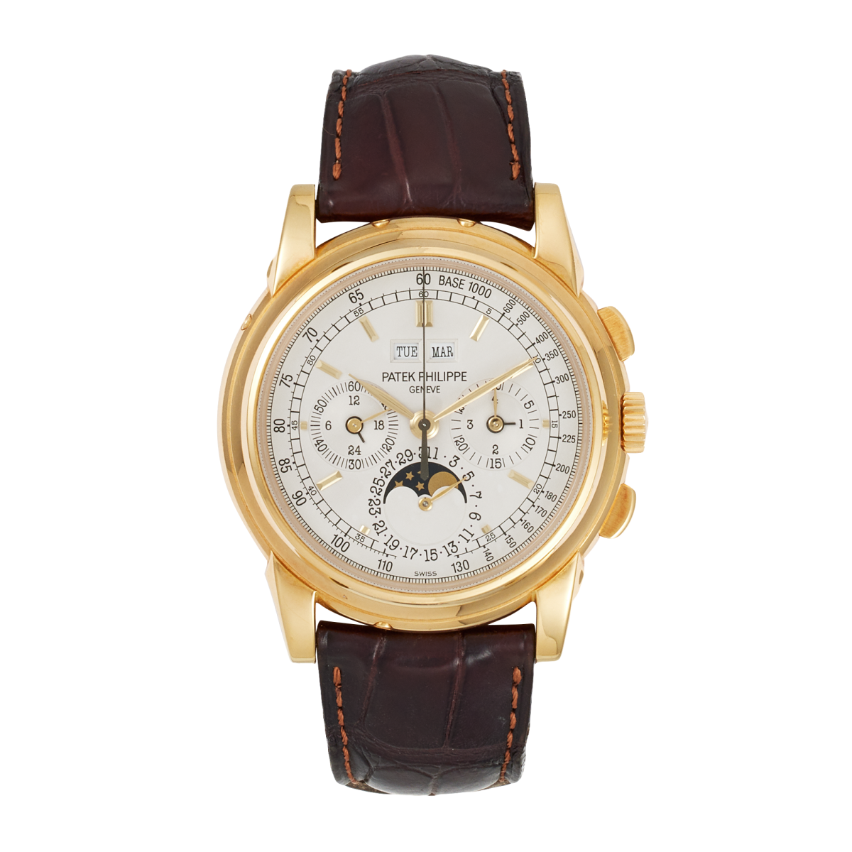 Grand Complications Perpetual Calendar Chronograph Yellow Gold White Dial