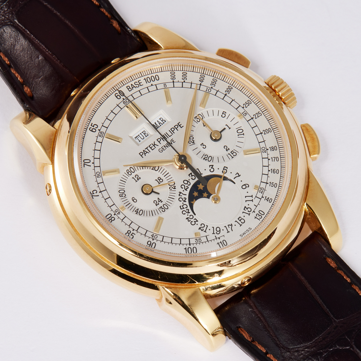 Grand Complications Perpetual Calendar Chronograph Yellow Gold White Dial