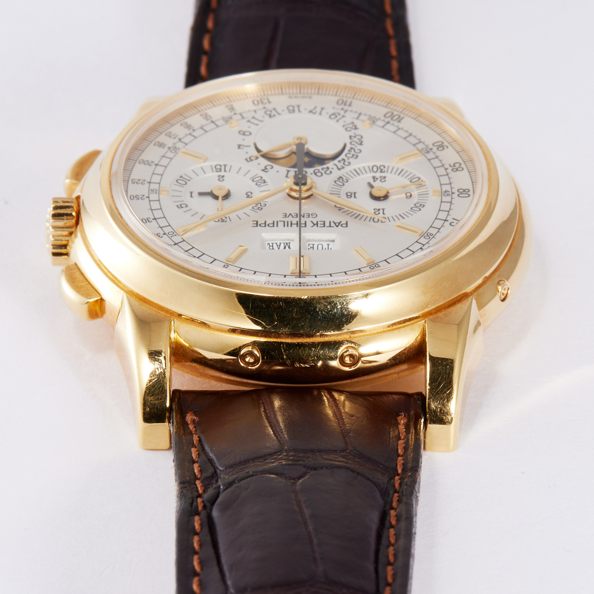 Grand Complications Perpetual Calendar Chronograph Yellow Gold White Dial