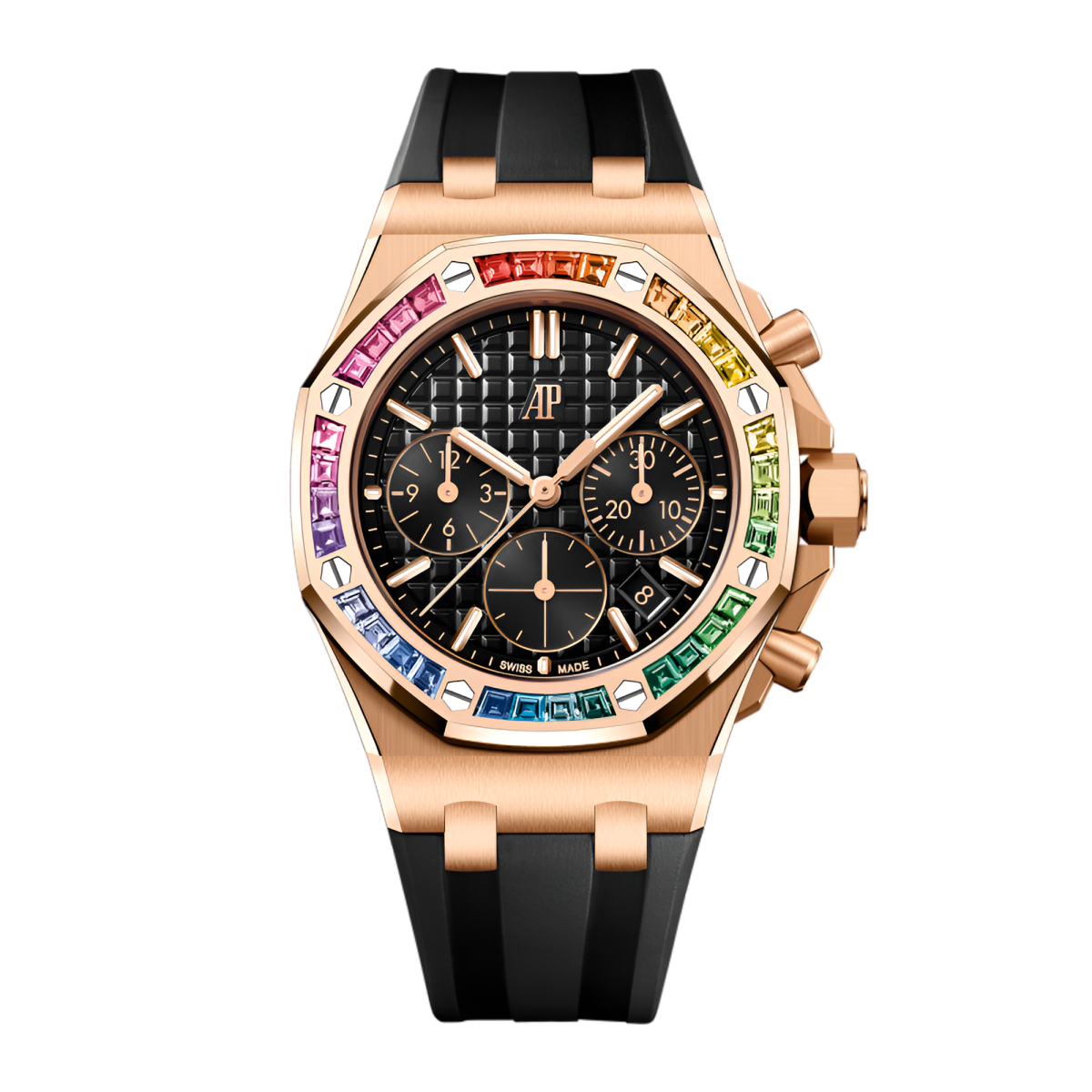 Royal Oak Offshore 37 Lady Chronograph Rose Gold Rainbow Black Dial