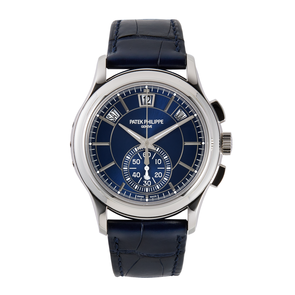 Annual Calendar Chronograph Platinum Blue Dial