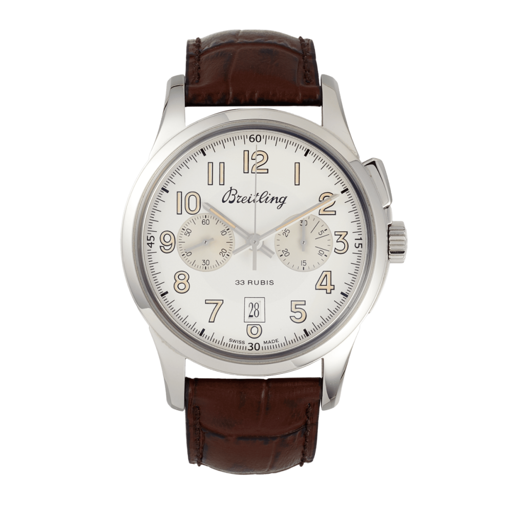 Transocean Chronograph 1915 Stainless Steel White Dial