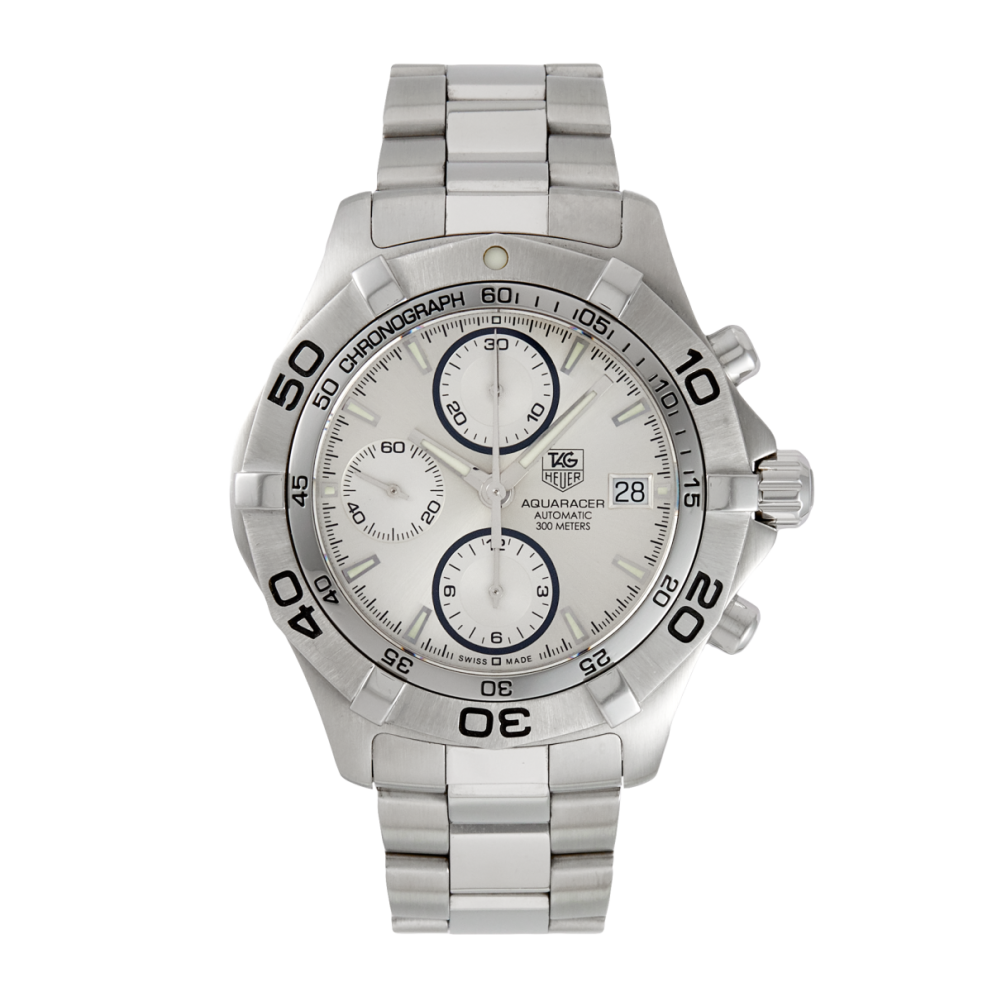 Aquaracer 41 Chronograph Stainless Steel White Dial