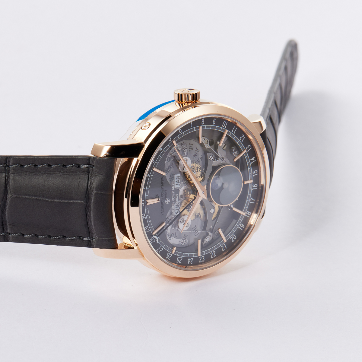 Traditionnelle 41 Complete Calendar Openface Rose Gold