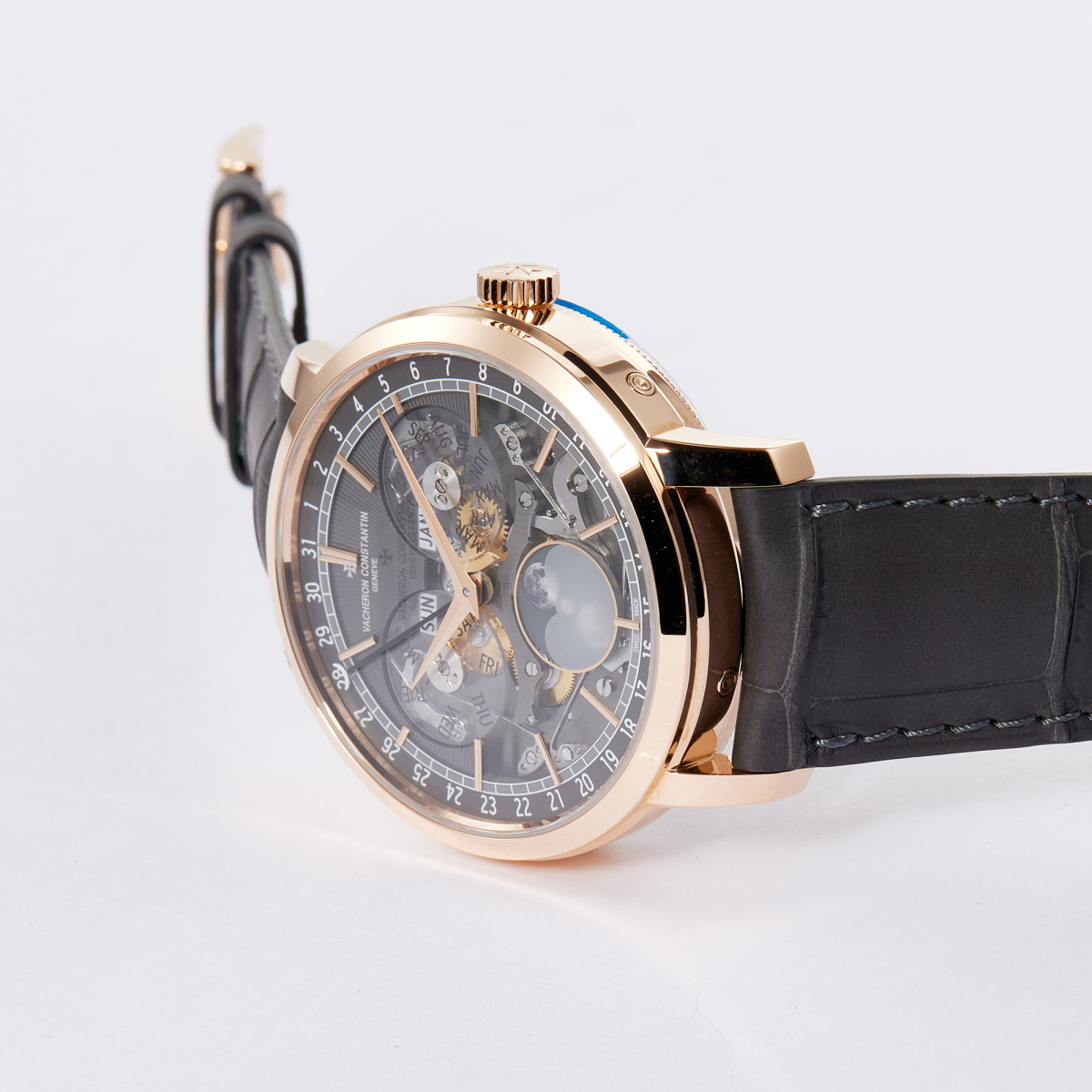 Traditionnelle 41 Complete Calendar Openface Rose Gold