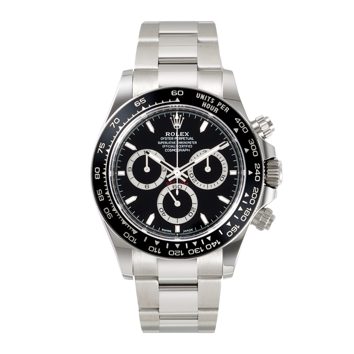 Daytona Stainless Steel Black Dial