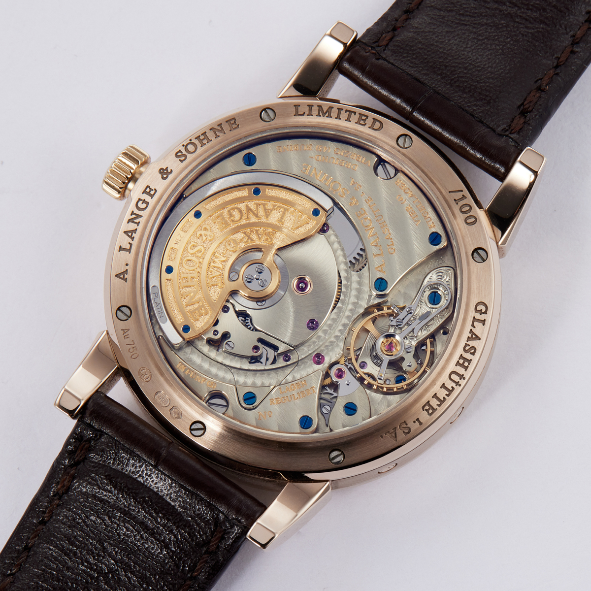 Langematik Perpetual Honey Gold Silver Dial