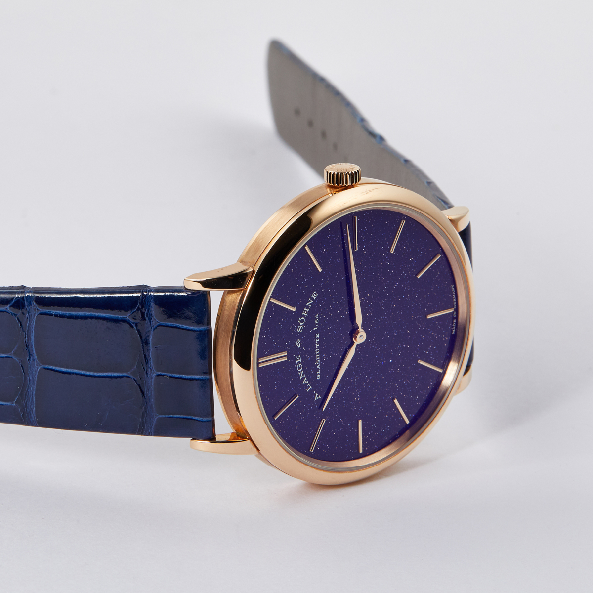 Saxonia Thin 40 Rose Gold Blue Aventurine Dial