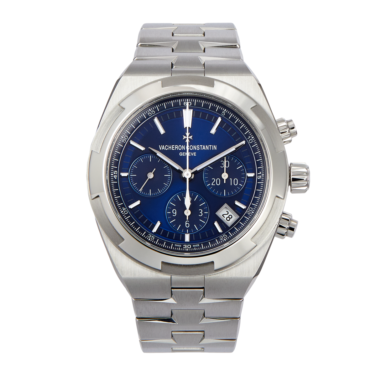 Overseas Chronograph Stainless Steel Blue Dial