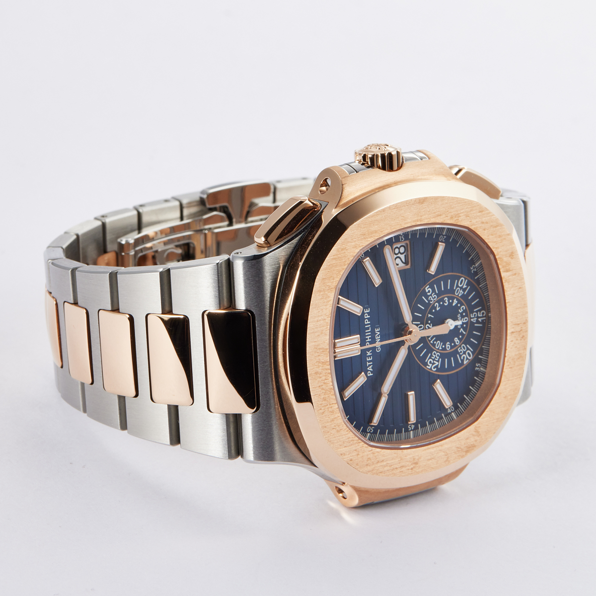 Nautilus Chronograph Rose Gold & Stainless Steel Blue Dial