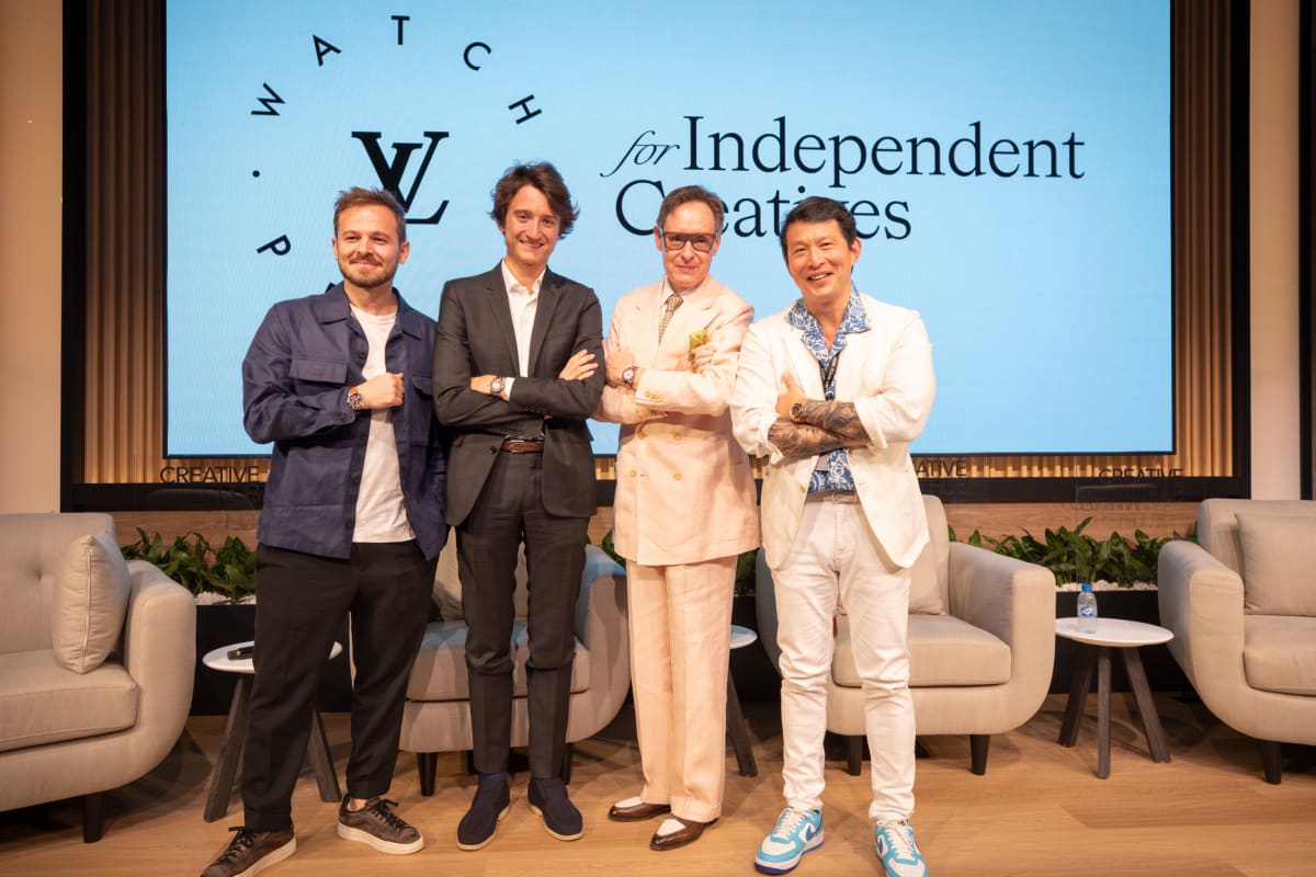 Rexhep Rexhepi, Louis Vuitton's Watch Director, Jean Arnault, Journalist Nicholas Foulkes, Founder of Revolution, Wei Koh (left to right) Photo: Dubai Watch Week