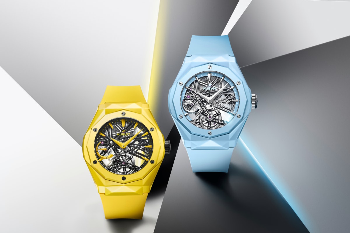 Hublot Classic Fusion Tourbillon Orlinski Yellow Magic & Sky Blue