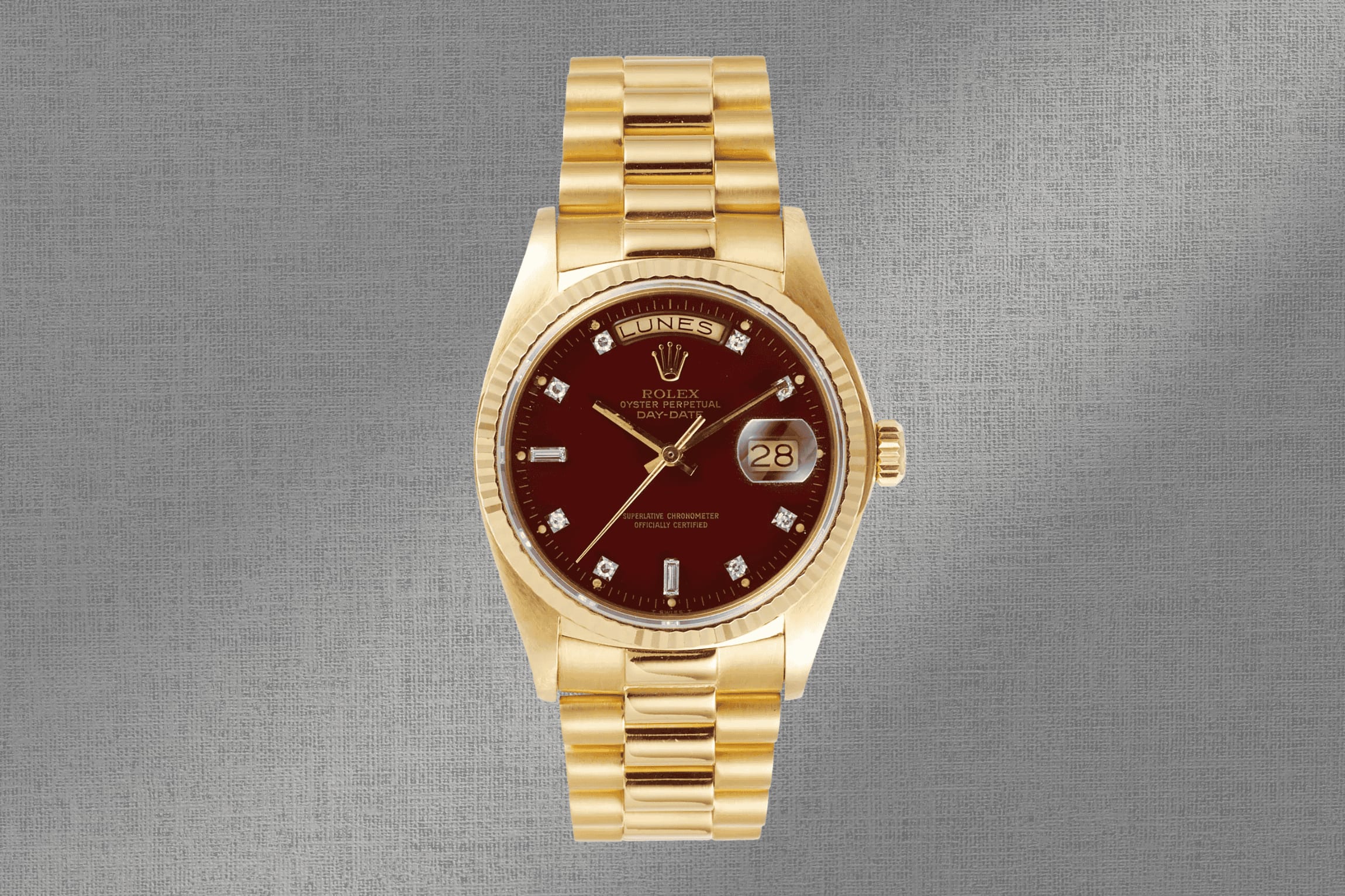 Rolex Day-Date 36 Yellow Gold Diamond Stella Dial