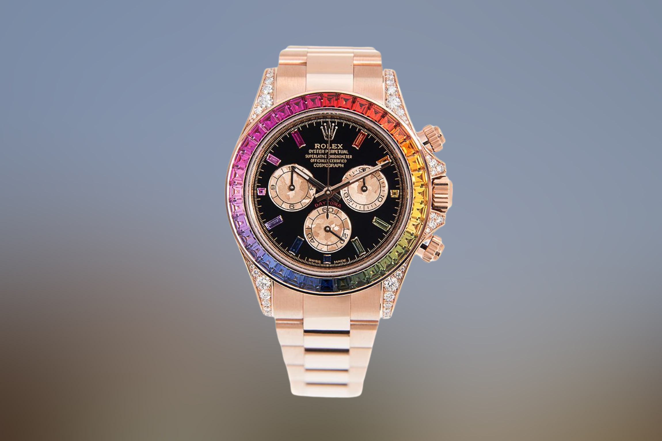 Rolex-Daytona-"Rainbow"-in-Rose-Gold