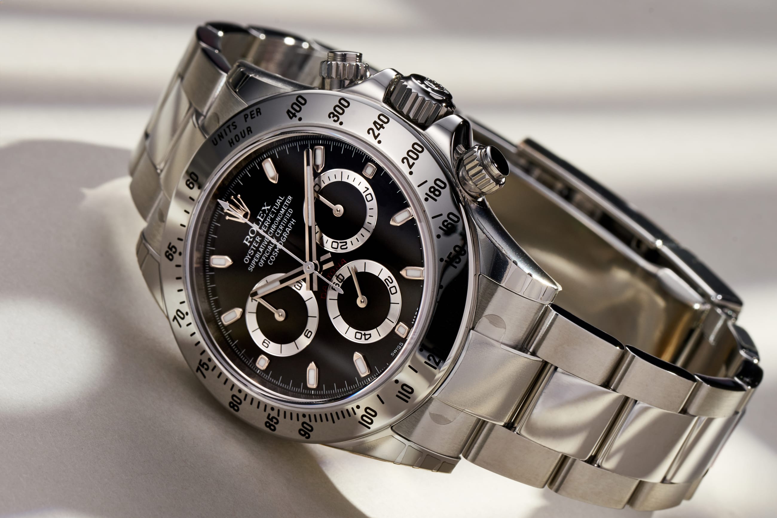 Rolex Daytona Stainless Steel Black Dial Watches