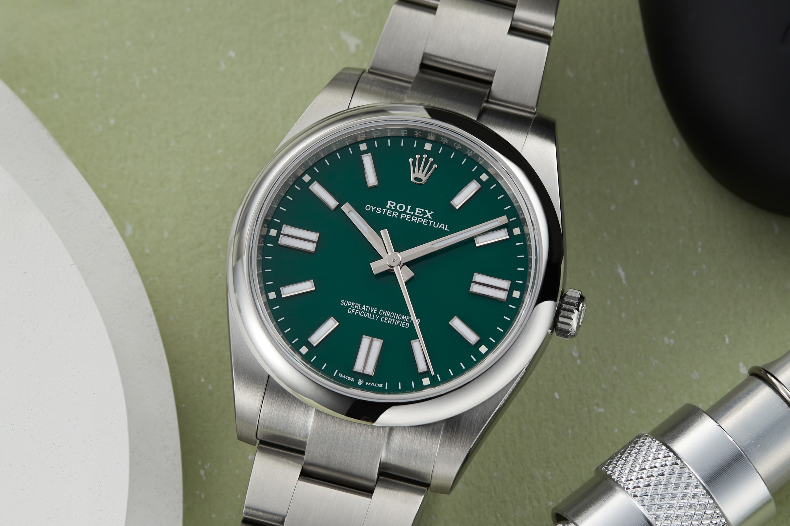 Rolex Oyster Perpetual Green Watches