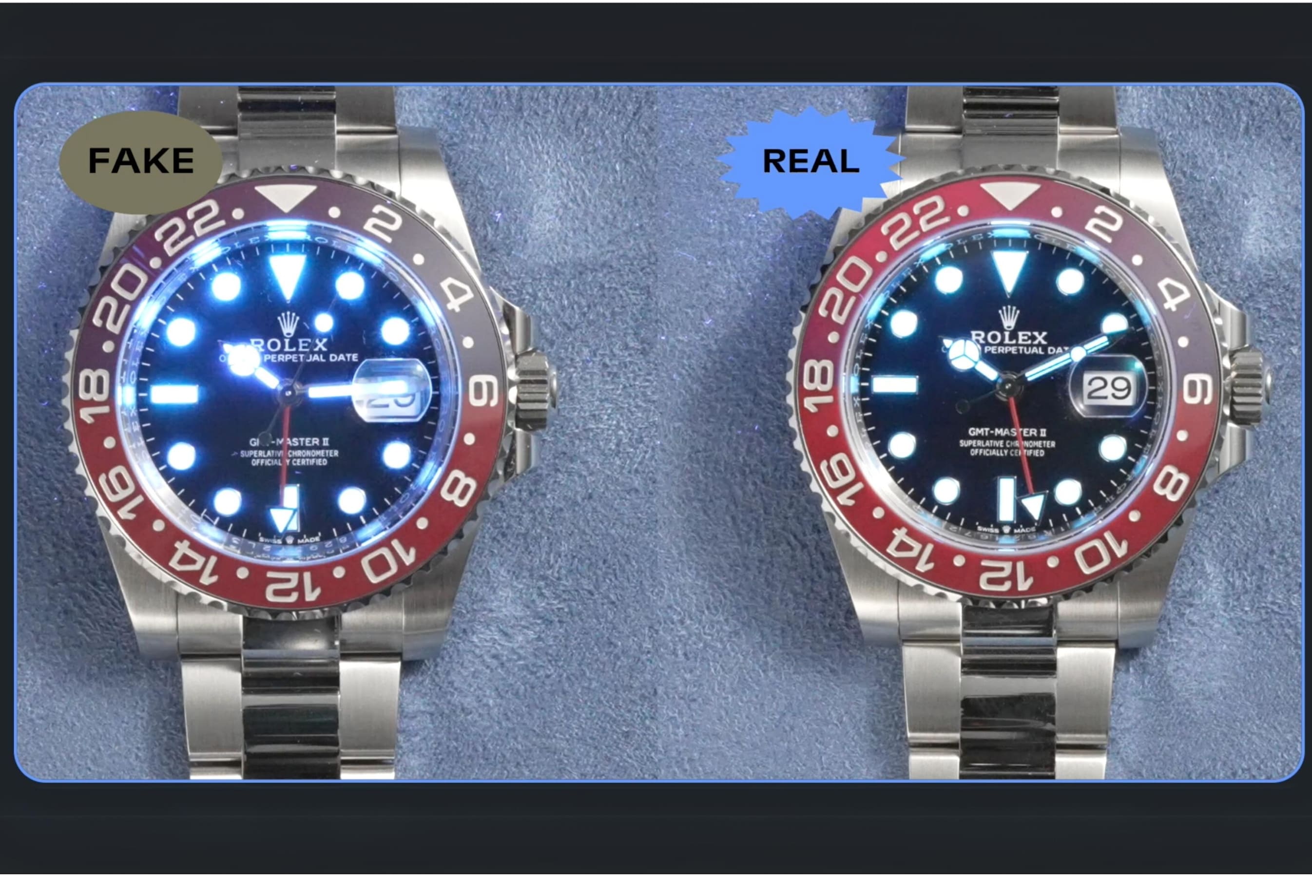 real vs fake rolex yacht master 2