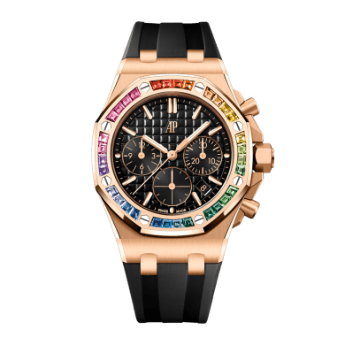 Royal Oak Offshore 37 Lady Chronograph Rose Gold Rainbow Black Dial