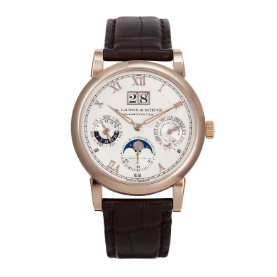 Langematik Perpetual Honey Gold Silver Dial