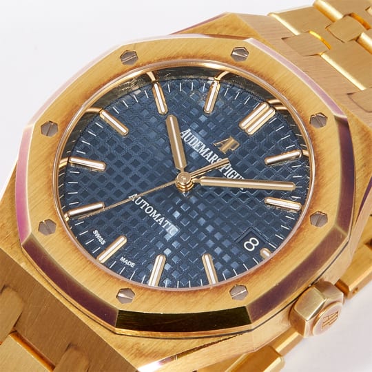 Royal Oak Selfwinding Yellow Gold Blue Dial condition photo