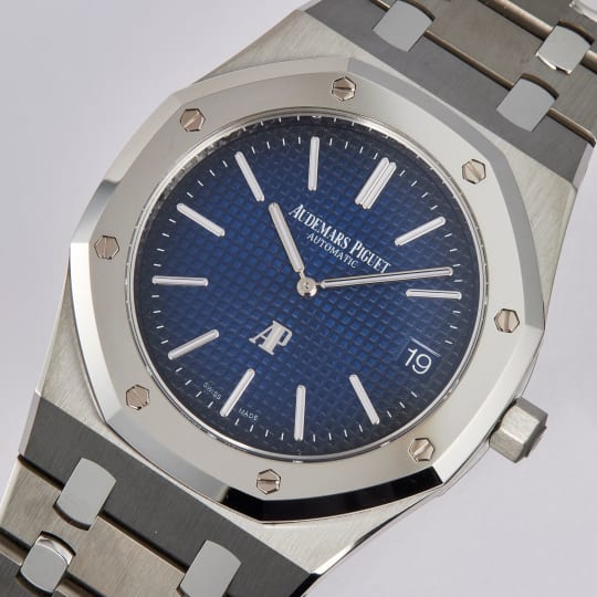 Royal Oak "Jumbo" Extra Thin Platinum & Titanium Blue Dial condition photo