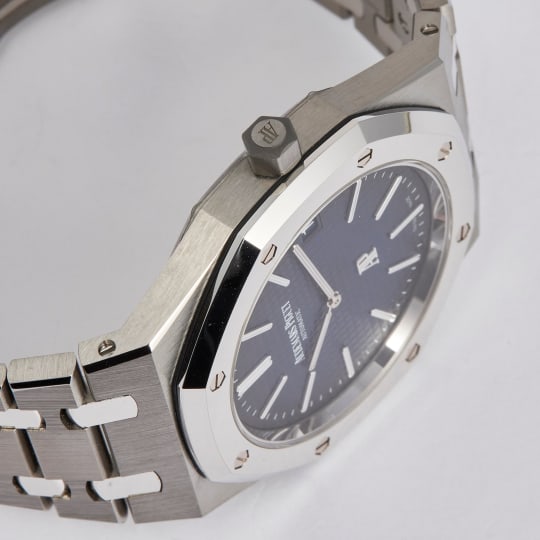 Royal Oak "Jumbo" Extra Thin Platinum & Titanium Blue Dial condition photo