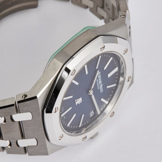 Royal Oak "Jumbo" Extra Thin Platinum & Titanium Blue Dial condition photo