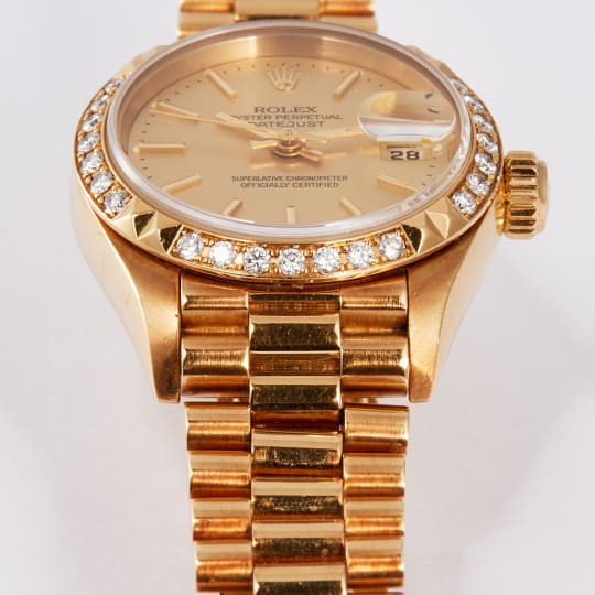 Datejust 26 Yellow Gold Diamond Champagne Dial condition photo